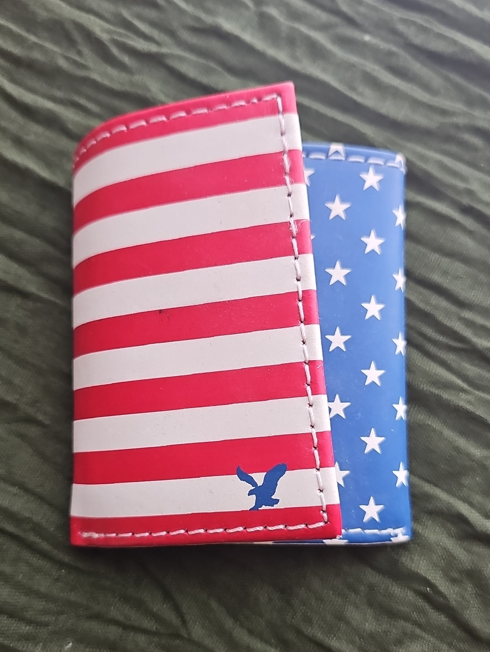 Mrns American Flag Card Holder Wallet - American Eagle Logo
